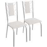 Ficha técnica e caractérísticas do produto Kit 2 Cadeiras Lisboa de Metal Cromado 2C076 Kappesberg - Branco