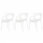Ficha técnica e caractérísticas do produto Kit 3 Cadeiras para Mesa de Jantar Cozinha Sala Escrivaninha Allegra Master Branca - Baba Shop