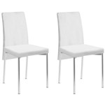 Kit 2 Cadeiras para Sala de Jantar 306 Cromado/branco - Carraro