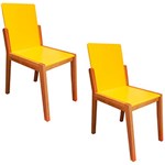Kit 2 Cadeiras Paulista Natural/Amarelo - Orb