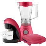 Ficha técnica e caractérísticas do produto Kit Cadence Colors Rosa Doce - Cafeteira - Liquidificador - Sanduicheira