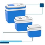 Ficha técnica e caractérísticas do produto Kit Caixa Térmica 32 + 12 + 5 Litros Soprano Azul