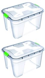 Ficha técnica e caractérísticas do produto Kit 2 Caixas Organizadoras Transparente 56 Litros - Uninjet