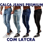 Ficha técnica e caractérísticas do produto Kit 3 Calça Jeans Sarja Masculina Slim Skinny Com Lycra