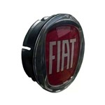 Ficha técnica e caractérísticas do produto Calotinha Centro de Roda Fiat C49mm Logo Cromo Vermelho