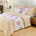 Ficha técnica e caractérísticas do produto Kit Cama Casal Romantic Amarelo 7 Peças - Casa & Conforto