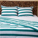 Ficha técnica e caractérísticas do produto Kit Cama Solteiro Marine Verde 5 Peças - Casa & Conforto