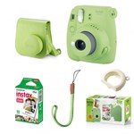 Ficha técnica e caractérísticas do produto Kit Câmera Instantânea Fujifilm Instax Mini 9 C/ Bolsa e Filme 10 Poses - Verde Lima