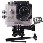 Kit Câmera Sj4000 Sjcam Original + 32gb + Bastão Monopod 12mp 1080p Full Hd