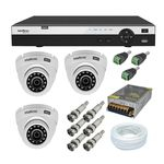 Ficha técnica e caractérísticas do produto Kit 3 Câmeras de Segurança Full HD 1080p Intelbras VHD 3220 + DVR Intelbras Full HD 4 Ch + Acessório
