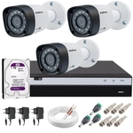 Ficha técnica e caractérísticas do produto Kit 3 Câmeras de Segurança Full HD 1080p Intelbras VHD 1220B IR + DVR Intelbras Full HD 4 Ch + HD WD