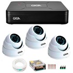 Ficha técnica e caractérísticas do produto Kit 3 Câmeras de Segurança HD 720p Giga Security GS0015 + DVR Giga Security Multi HD + Acessórios
