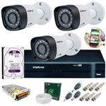 Ficha técnica e caractérísticas do produto Kit 3 Câmeras de Segurança HD 720p Intelbras VHD 3130 B G4 + DVR Multi HD + HD-1TB + Acessórios