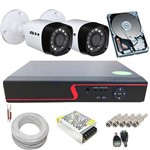 Ficha técnica e caractérísticas do produto Kit 2 Câmeras de Segurança Híbridas 720p 1 Megapixel + DVR 4 Canais com Acesso à Internet