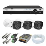 Ficha técnica e caractérísticas do produto Kit 3 Câmeras de Segurança Intelbras 1080P VHD 1220B + Dvr Intelbras 3004 + Acessórios