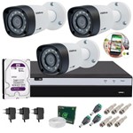 Ficha técnica e caractérísticas do produto Kit 3 Câmeras de Segurança Intelbras Full HD 1080p VHD 1220B IR + DVR Full HD + HD 1TB + Acessórios