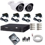 Ficha técnica e caractérísticas do produto Kit 2 Câmeras de Segurança Residencial Dvr Intelbras 1004 G4 - Intelbrás