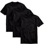 Ficha técnica e caractérísticas do produto Kit 3 Camisetas Básicas Masculina T-shirt 100% Algodão Preta Tee - Part.B