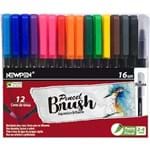 Ficha técnica e caractérísticas do produto Kit Caneta Brush (Ponta Pincel)+ Blender - New Pen