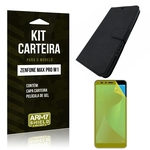 Ficha técnica e caractérísticas do produto Kit Capa Carteira Zenfone Max Pro M1 ZB602KL Capa Carteira + Película - Armyshield