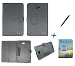 Ficha técnica e caractérísticas do produto Kit Capa Case Galaxy Tab a Note - 10.1´ P580/P585 Carteira/Caneta Touch + Película de Vidro (Preto)