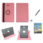 Ficha técnica e caractérísticas do produto Kit Capa Case Galaxy Tab a Note - 10.1´ Giratória / Caneta Touch + Película de Vidro (Rosa)