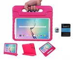 Ficha técnica e caractérísticas do produto Kit Capa Case Protetor Infantil Anti-Choque/Impacto Galaxy Tab e T560/T561 9,6 + Película de Vidro (Rosa)
