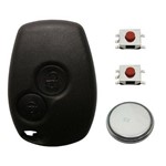 Ficha técnica e caractérísticas do produto Kit Capa Controle Telecomando Chave Alarme Logan Sandero com Botões e Bateria