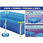 Kit Capa + Forro para Piscina 2500 Litros Retangular - Mor