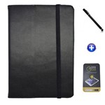 Ficha técnica e caractérísticas do produto Kit Capa para Galaxy Tab a 8.0 P350/P355 Carteira + Película de Vidro + Caneta Touch (Preto)