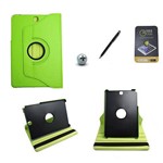 Ficha técnica e caractérísticas do produto Kit Capa para Galaxy Tab a 8.0 P350/P355 Giratória 360 + Película de Vidro + Caneta Touch (Verde)