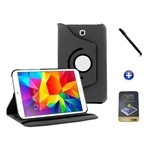 Kit Capa para Galaxy Tab a 9.7 P550/P555 Giratória 360 + Película de Vidro + Caneta Touch (Preto)