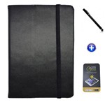 Ficha técnica e caractérísticas do produto Kit Capa para Galaxy Tab e 9.6 T560/T561 Carteira + Película de Vidro + Caneta Touch (Preto)