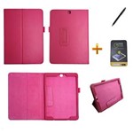 Ficha técnica e caractérísticas do produto Kit Capa para Galaxy Tab S2 9.7 T810/T815 Carteira + Película de Vidro + Caneta Touch (Pink)