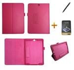 Ficha técnica e caractérísticas do produto Kit Capa Para Galaxy Tab S2 9.7 T810/T815 Carteira + Película De Vidro + Caneta Touch (Pink)