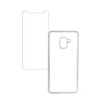 Ficha técnica e caractérísticas do produto Kit Capa (+Película de Vidro) para Galaxy A8 (2018) em TPU - MM Case - Transparente
