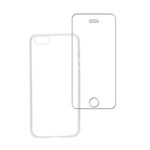 Ficha técnica e caractérísticas do produto Kit Capa (+Película Vidro) para Apple Iphone se / 5 / 5s em Silicone Tpu - Transparente