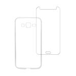 Ficha técnica e caractérísticas do produto Kit Capa (+Película Vidro) Para Samsung Galaxy J5 / Duos J500 Em Silicone Tpu - Transparente