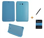 Ficha técnica e caractérísticas do produto Kit Capa Smart Book Case Galaxy Tab e - 7" T113/T115/T116/+ Película de Vidro (Azul)