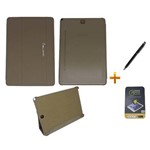 Ficha técnica e caractérísticas do produto Kit Capa Smart Book Galaxy Tab a - 9.7´ P550/P555 + Película de Vidro + Caneta Touch (Marrom)