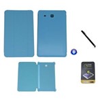 Ficha técnica e caractérísticas do produto Kit Capa Smart Book Galaxy Tab e - 9.6´ T560/T561 + Película de Vidro + Caneta Touch (Azul)