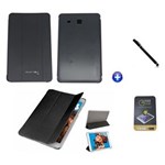 Ficha técnica e caractérísticas do produto Kit Capa Smart Book Galaxy Tab e - 9.6´ T560/T561 + Película de Vidro + Caneta Touch (Preto)