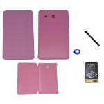 Ficha técnica e caractérísticas do produto Kit Capa Smart Book Galaxy Tab E - 9.6´ T560/T561 + Película De Vidro + Caneta Touch (Rosa)