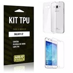 Ficha técnica e caractérísticas do produto Kit Capa TPU Samsung J2 2015 Capa Tpu + Película de Vidro -ArmyShield
