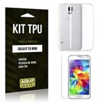 Ficha técnica e caractérísticas do produto Kit Capa TPU Samsung S5 Mini Capa Tpu + Película de Vidro -ArmyShield