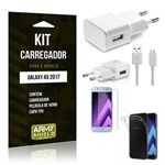 Ficha técnica e caractérísticas do produto Kit Carregador Galaxy A3 2017 Película de Vidro + Capa Tpu + Carregador -Armyshield
