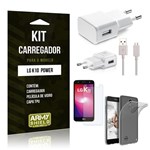 Ficha técnica e caractérísticas do produto Kit Carregador Lg K10 Power Película de Vidro + Tpu + Carregador - Armyshield