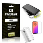 Ficha técnica e caractérísticas do produto Kit Carregador Portátil 5K Tipo C Moto G7 Powerbank + Capa + Película de Vidro - Armyshield