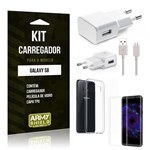 Ficha técnica e caractérísticas do produto Kit Carregador Samsung Galaxy S8 Película de Vidro + Tpu + Carregador - Armyshield