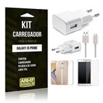 Ficha técnica e caractérísticas do produto Kit Carregador Samsung J5 Prime Película de Vidro + Carregador + Capa TPU -ArmyShield